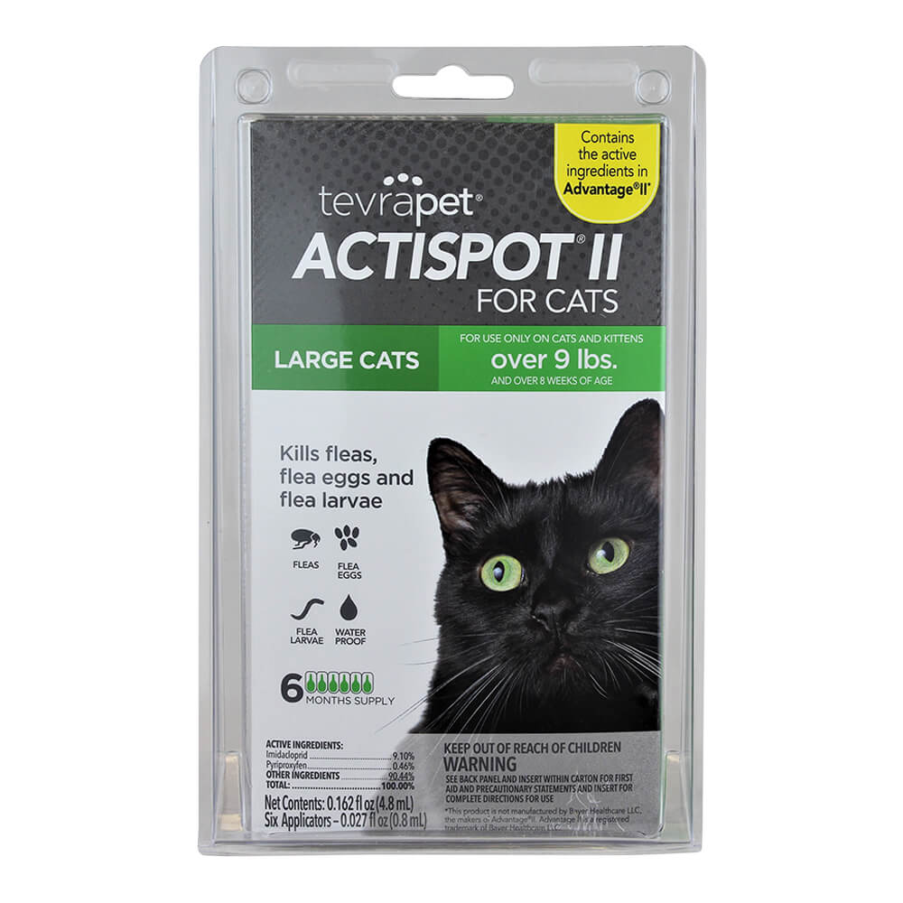 tevrapet actispot ii for large cats over 9 lbs, 6 month supply