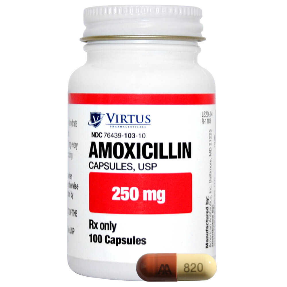 rx amoxicillin capsules 250 mg x 100 ct