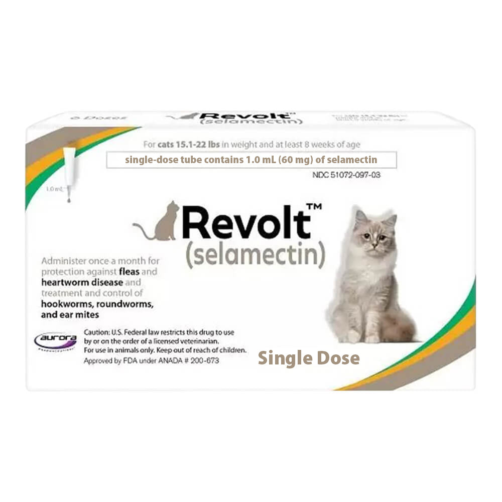 rx revolt (selamectin) cat 15.1-22 lbs single