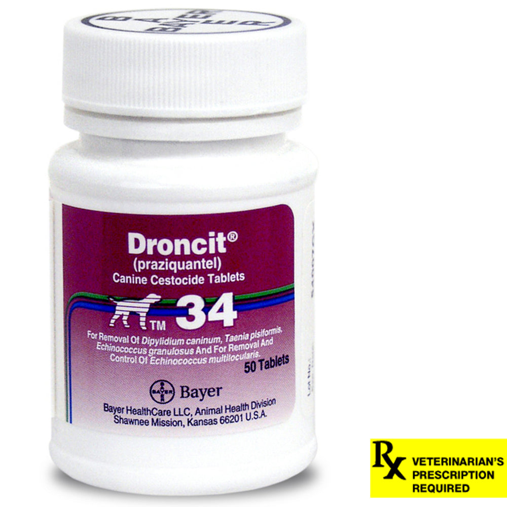 rx droncit for dogs 34 mg x 50 tablets
