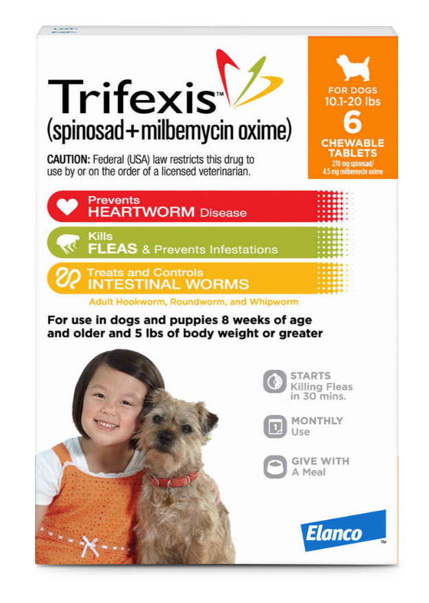 rx trifexis 10.1-20 lbs (orange) x 6 tablet