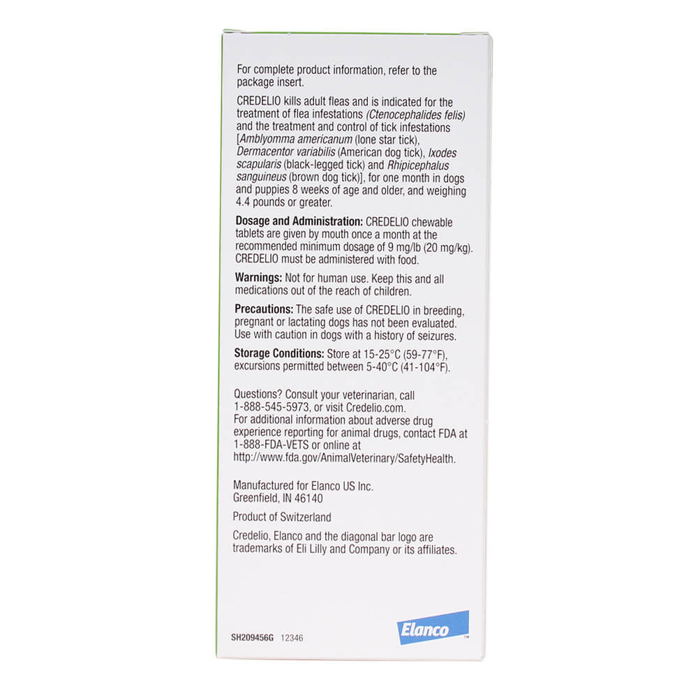 rx credelio 25.1-50 lbs (green) x 6 tablet