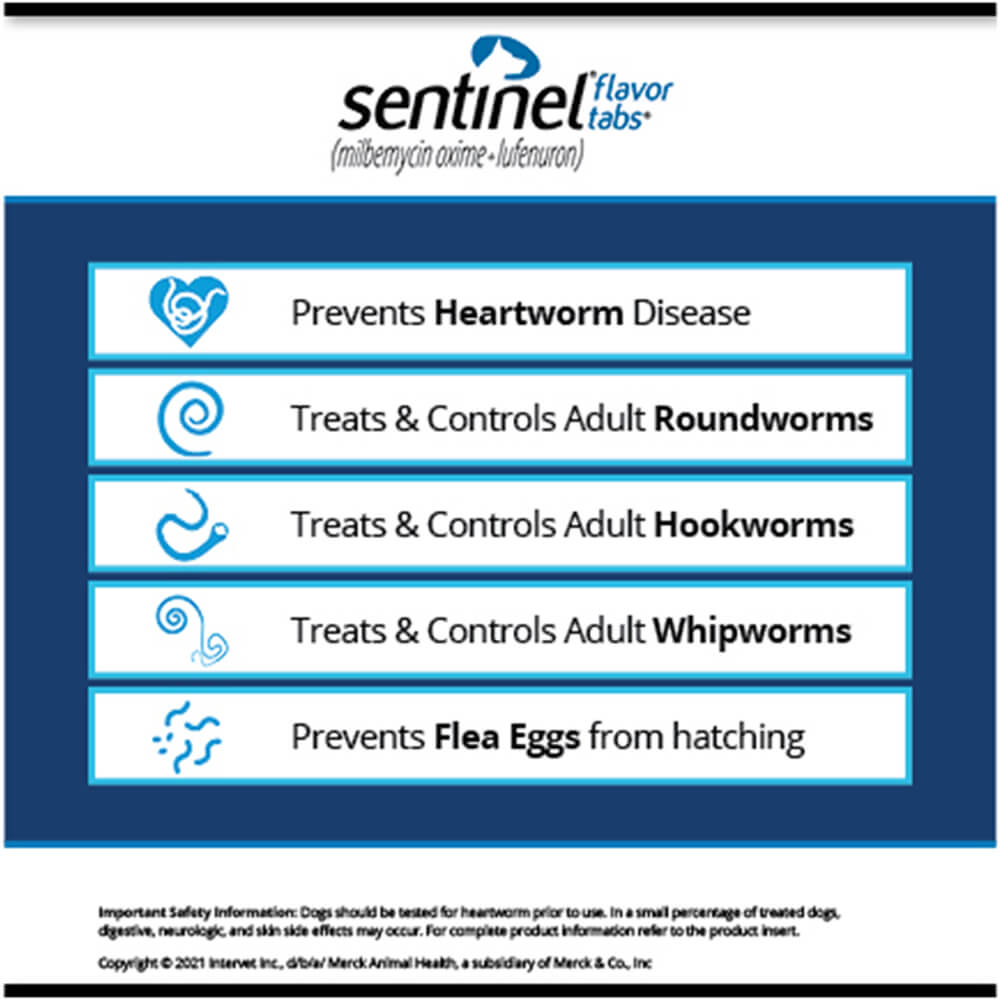 rx sentinel flavor tabs 2-10lbs x 1 tablet