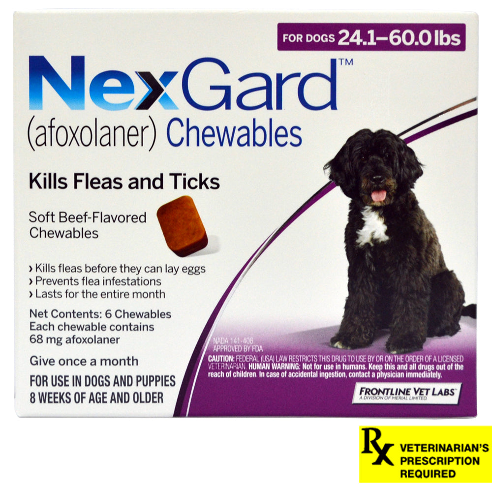 rx nexgard dog 24.1-60lb x 6 tablets