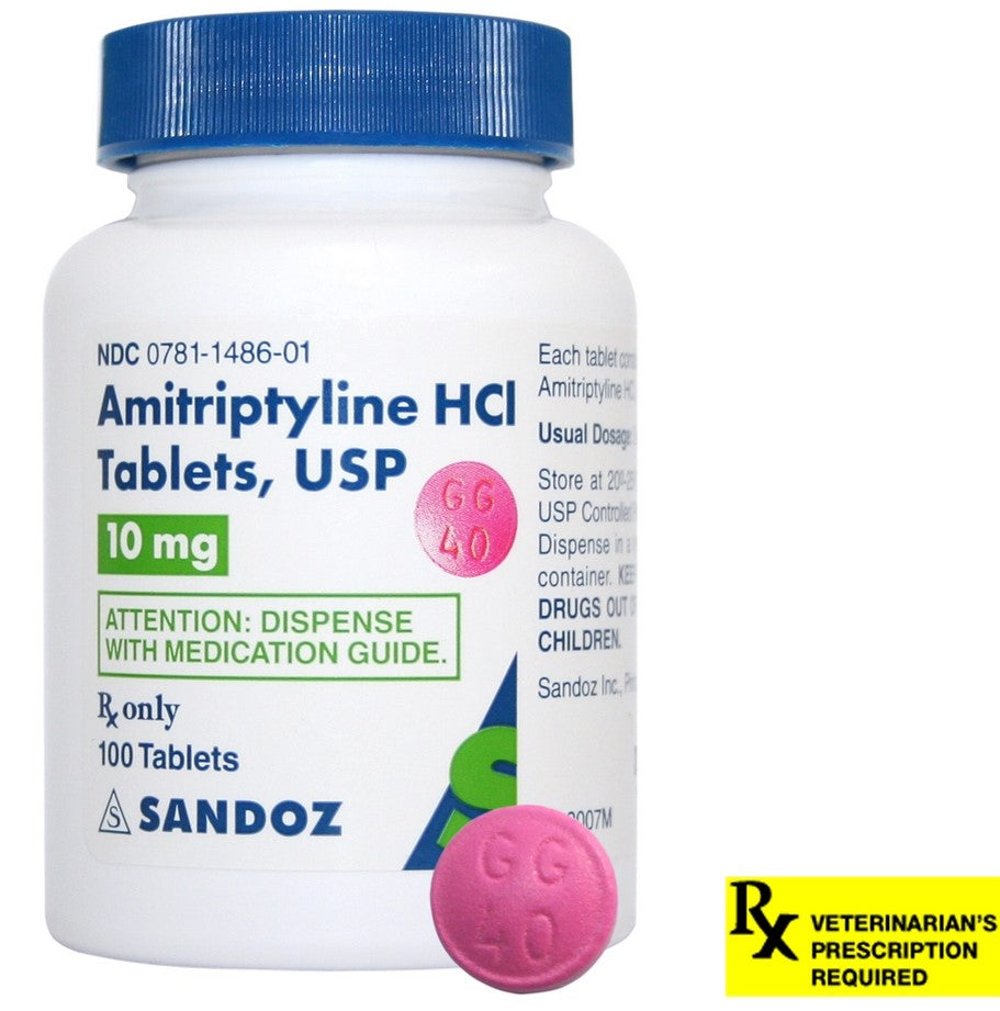 rx amitriptyline 10 mg x 100 tablets