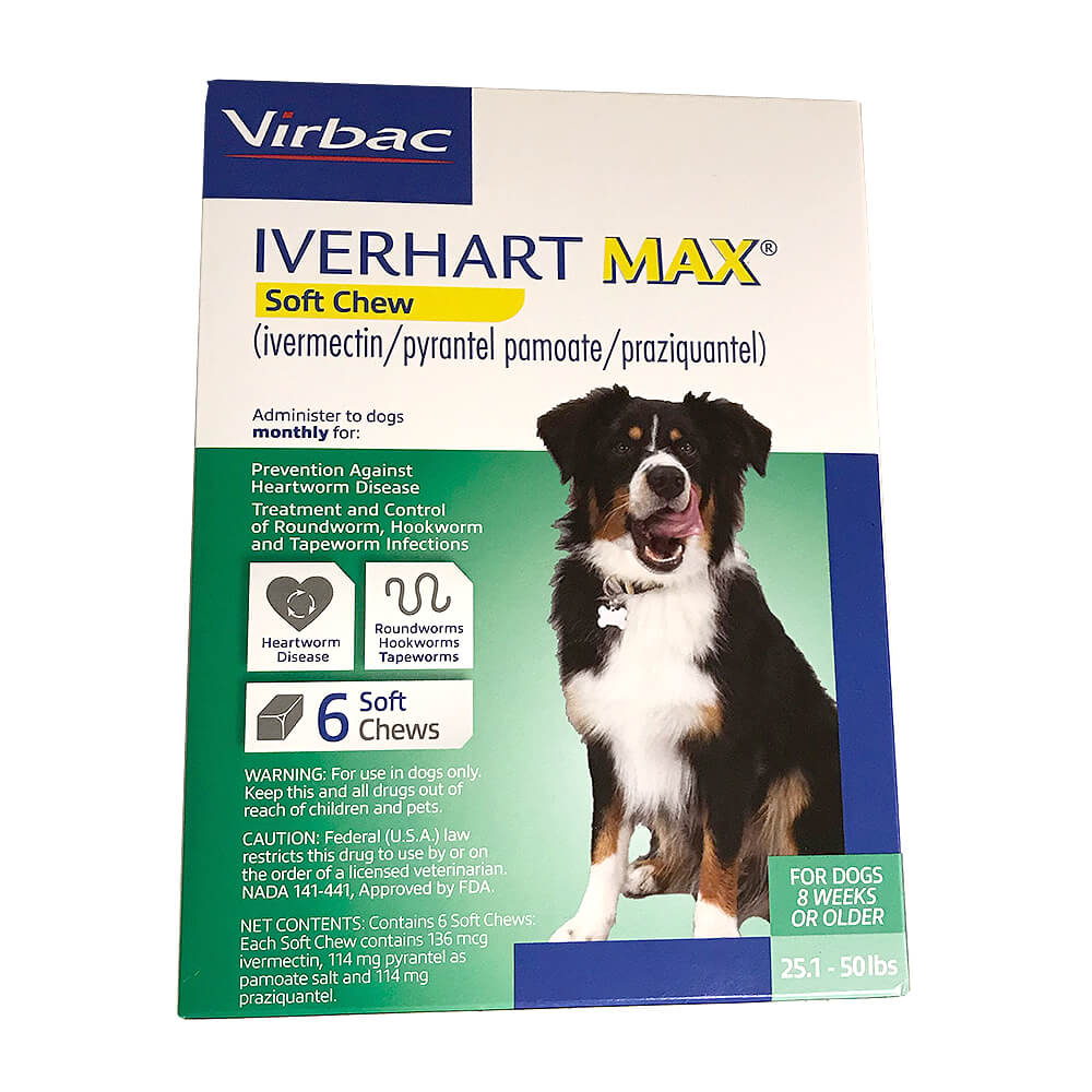 rx iverhart max 25.1-50lb x 6 tablets