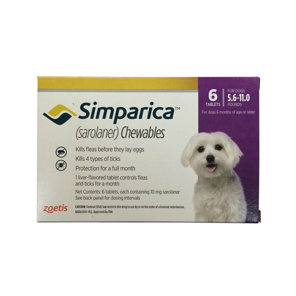 rx simparica 5.6-11lbs x 6 tablets