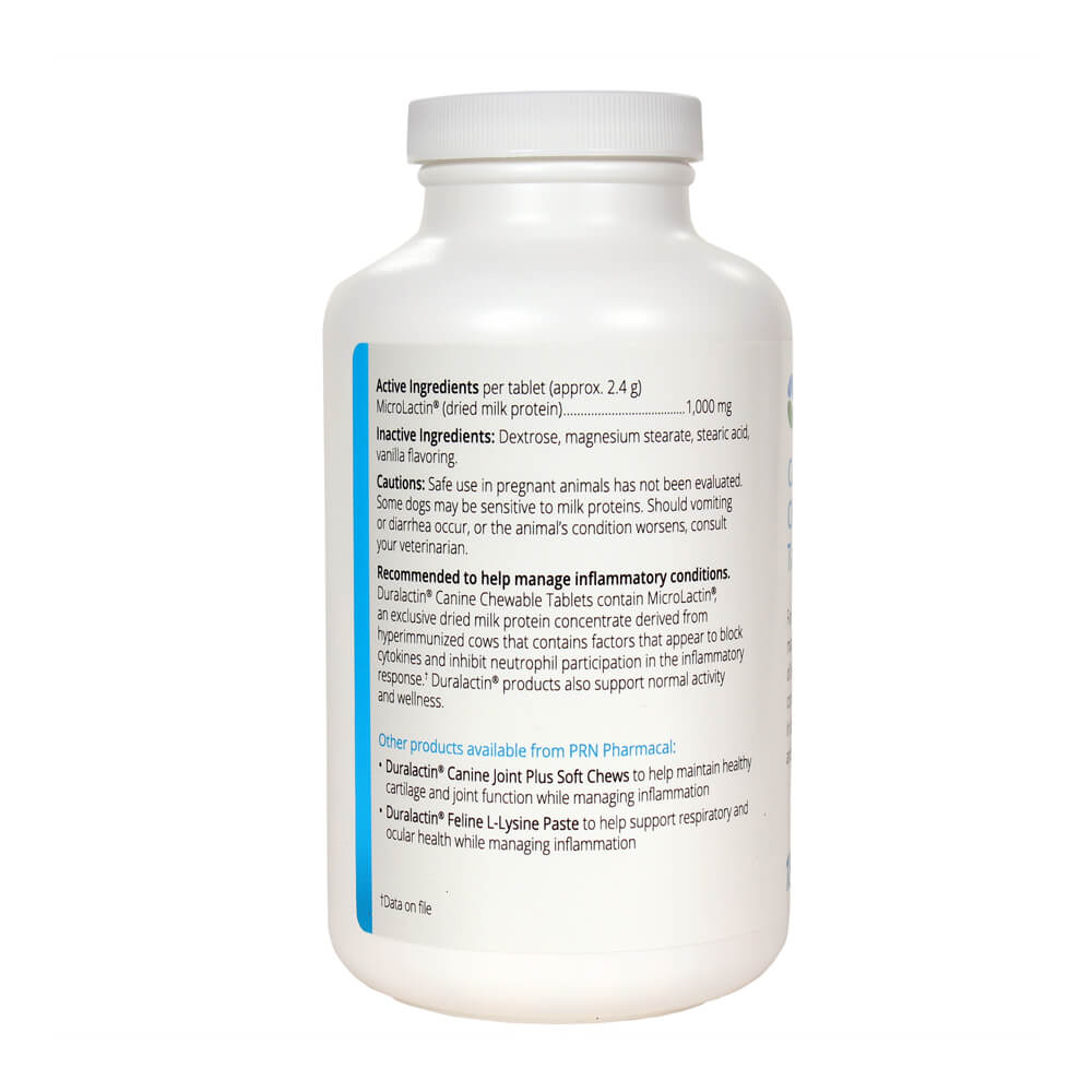 duralactin canine chewable tablets, 180 ct