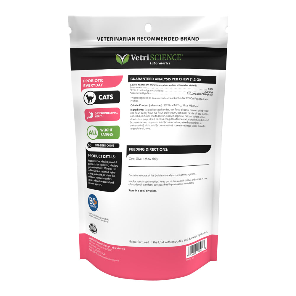 probiotic daily cat 60 bite sized soft chew