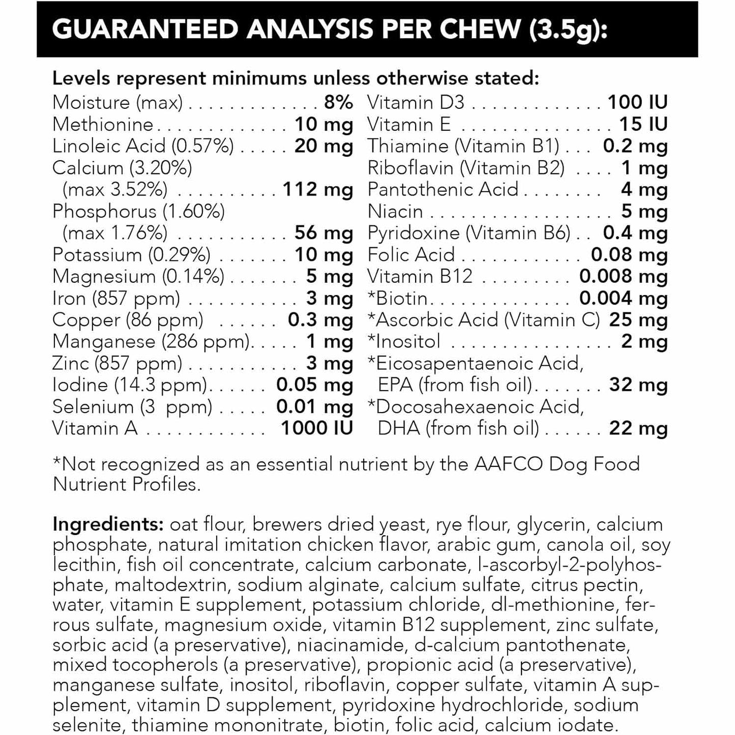 canine plus multivitamin, 30 bite-sized chews