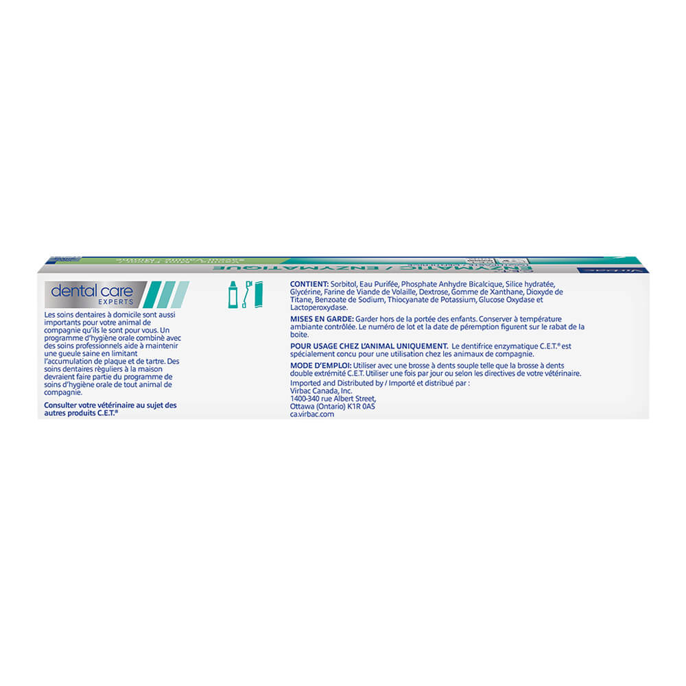 virbac c.e.t. enzymatic pet toothpaste for dogs & cats, vanilla-mint, 2.5 oz