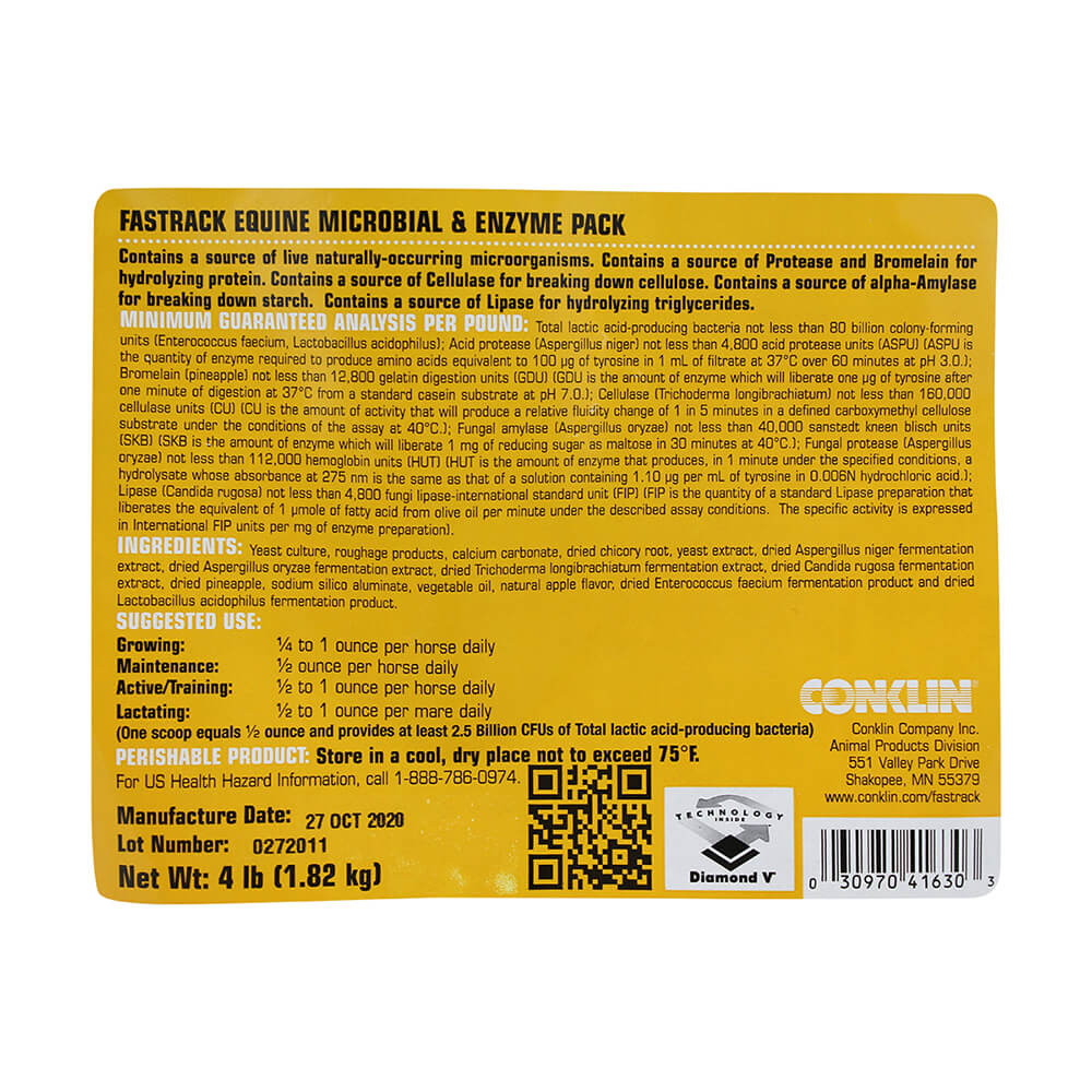 fastrack equine microbial and enzyme pack, 4 lb.