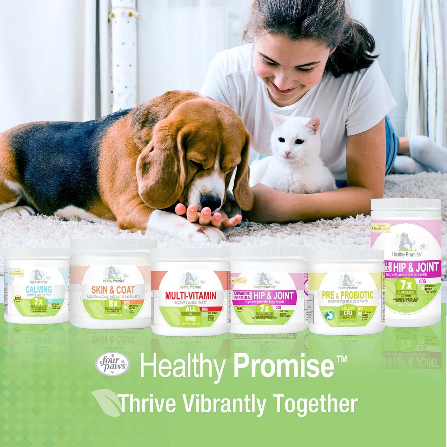 healthy promise dog multivitamin soft chews, savory chicken (120 count)