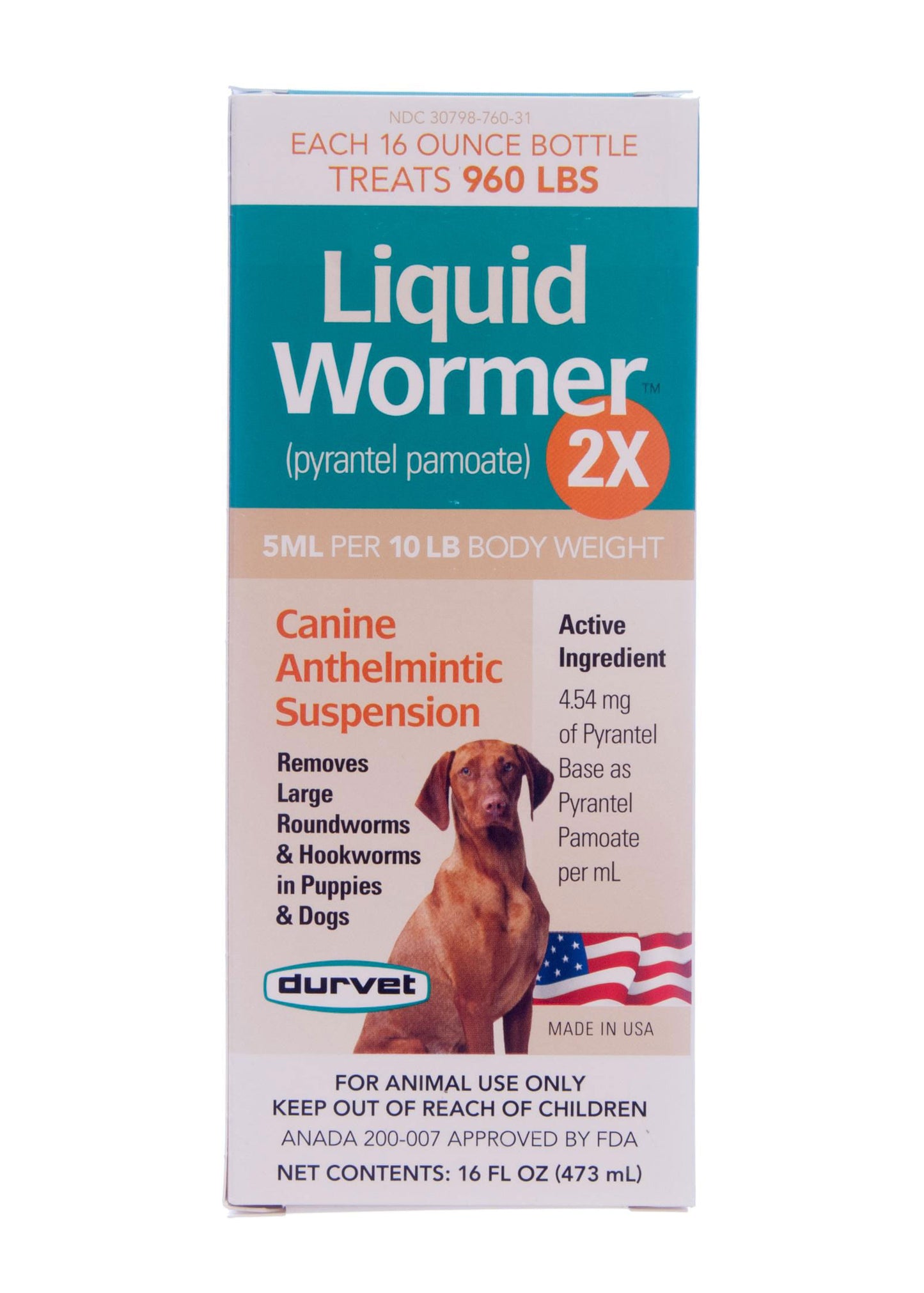 liquid dog wormer double strength, 16 oz