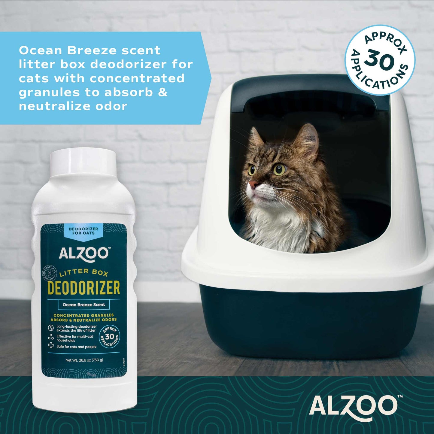 mineral-based litter deodorizer ocean breeze scent, 26.6 oz