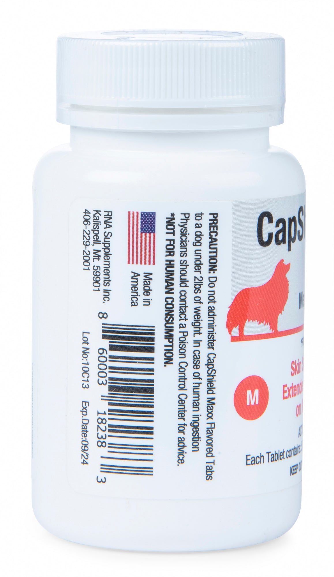 capshield maxx tabs for med dogs, 26-45 lbs, 6 ct, orange/beef