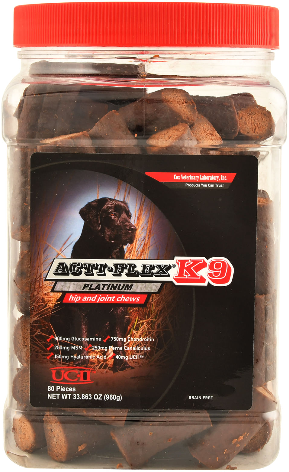 acti-flex k-9 platinum hip and joint chews, 80 count