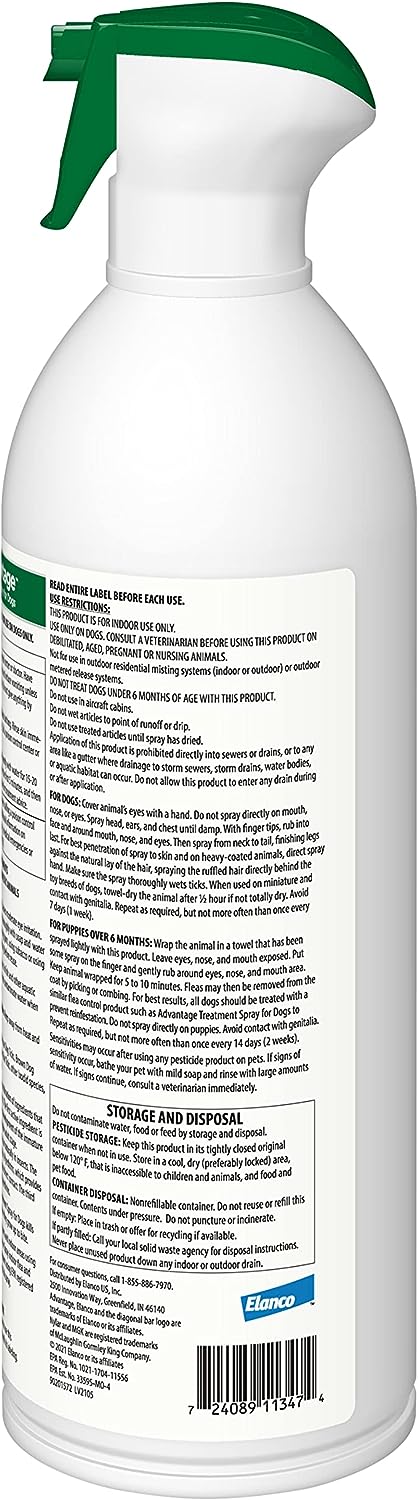 **advantage treatment spray for dogs, 15 oz
