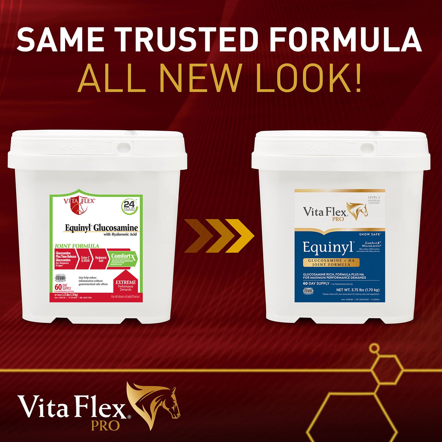 vita flex equinyl glucosamine joint formula with hyaluronic acid, 60 day supply