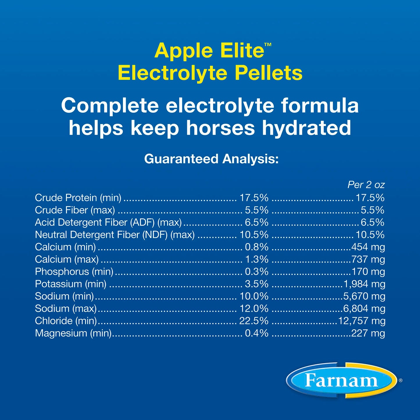 farnam apple elite electrolyte pellets 7.5 pounds, 40 day supply