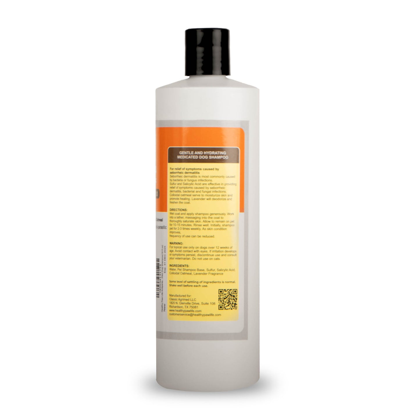 healthy paw life's sulfur, salicylic acid, oatmeal shampoo, 16 fl oz