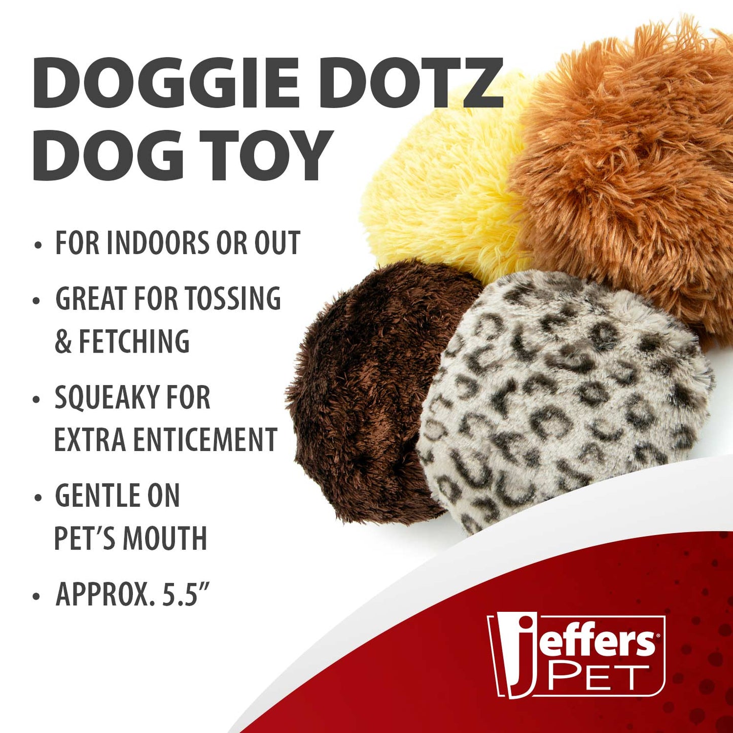 jeffers doggie dotz dog toy asst. designs