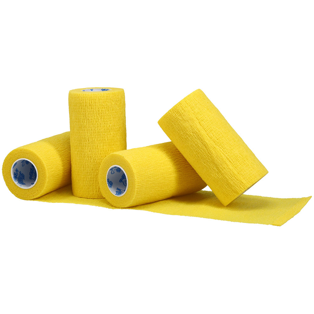 4-pack tough flex bandages, yellow