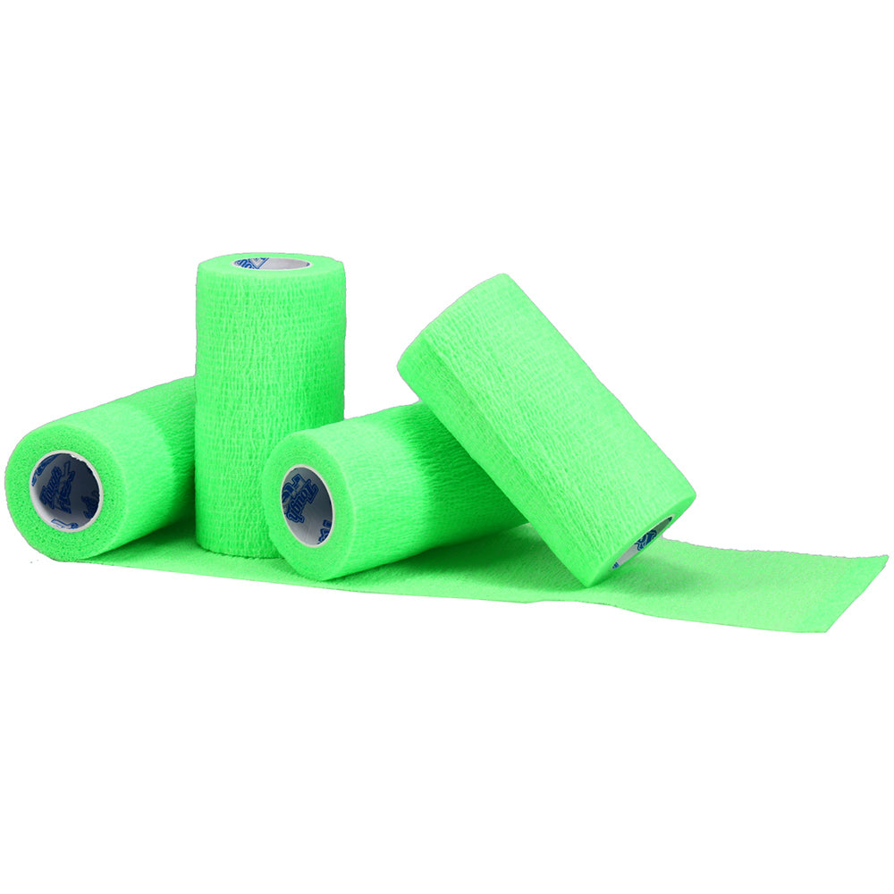 4-pack tough flex bandages, neon green