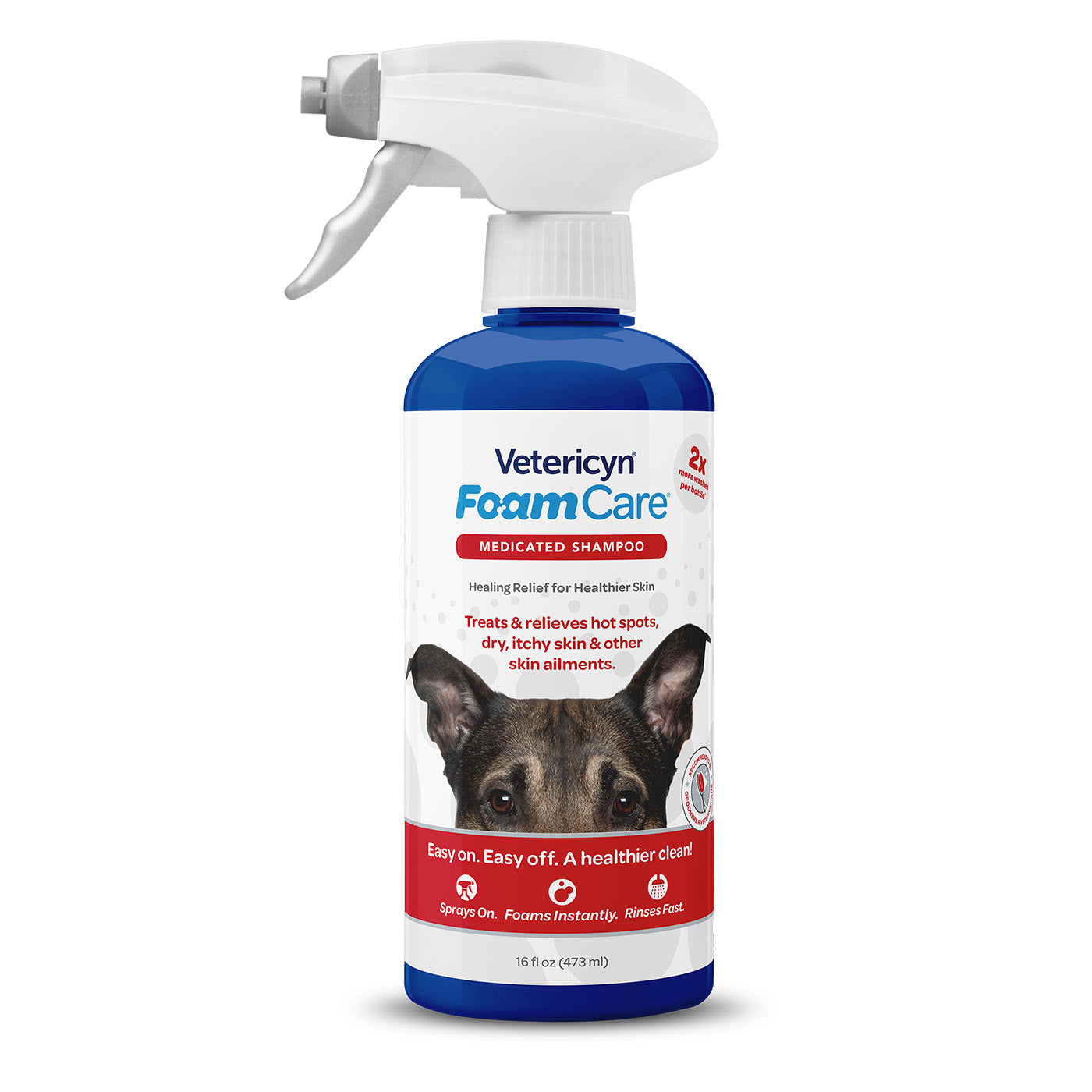 vetericyn foamcare medicated pet shampoo, 16 oz