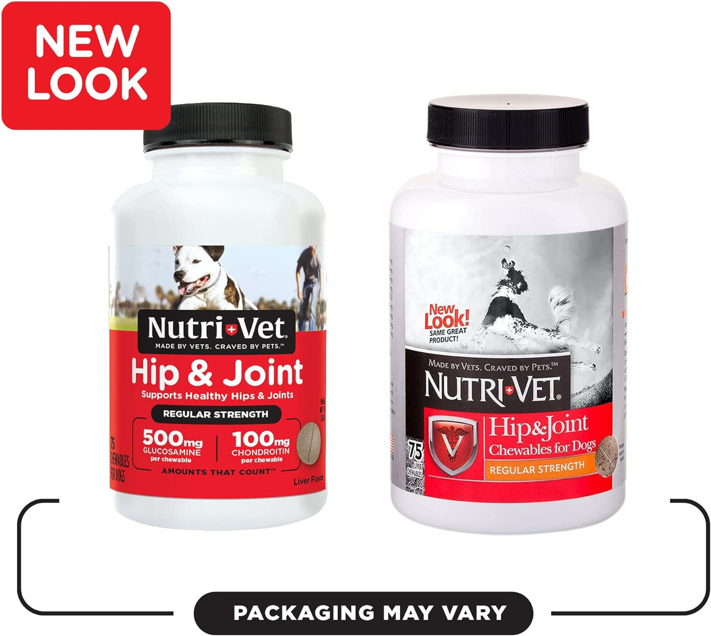 nutri-vet hip & joint regular strength chewables for dogs, liver, 75 count