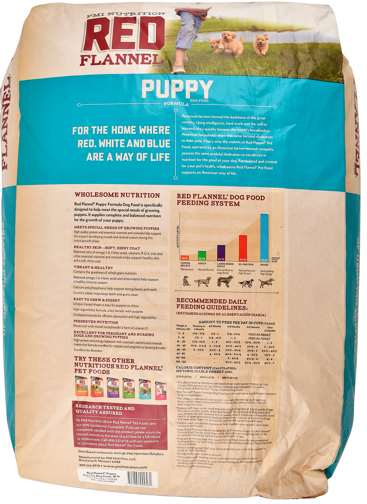 purina red flannel puppy food, 40 lb