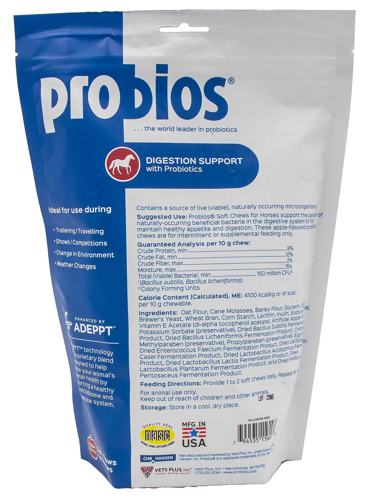 probios horse soft chews, 1.32 lb