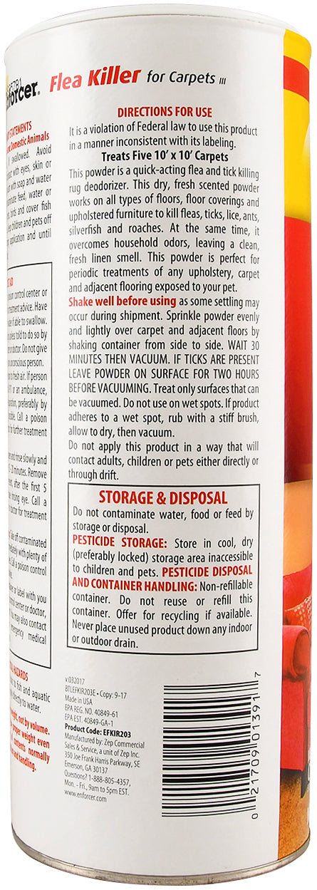 **enforcer flea killer for carpets island rain powder 20oz can