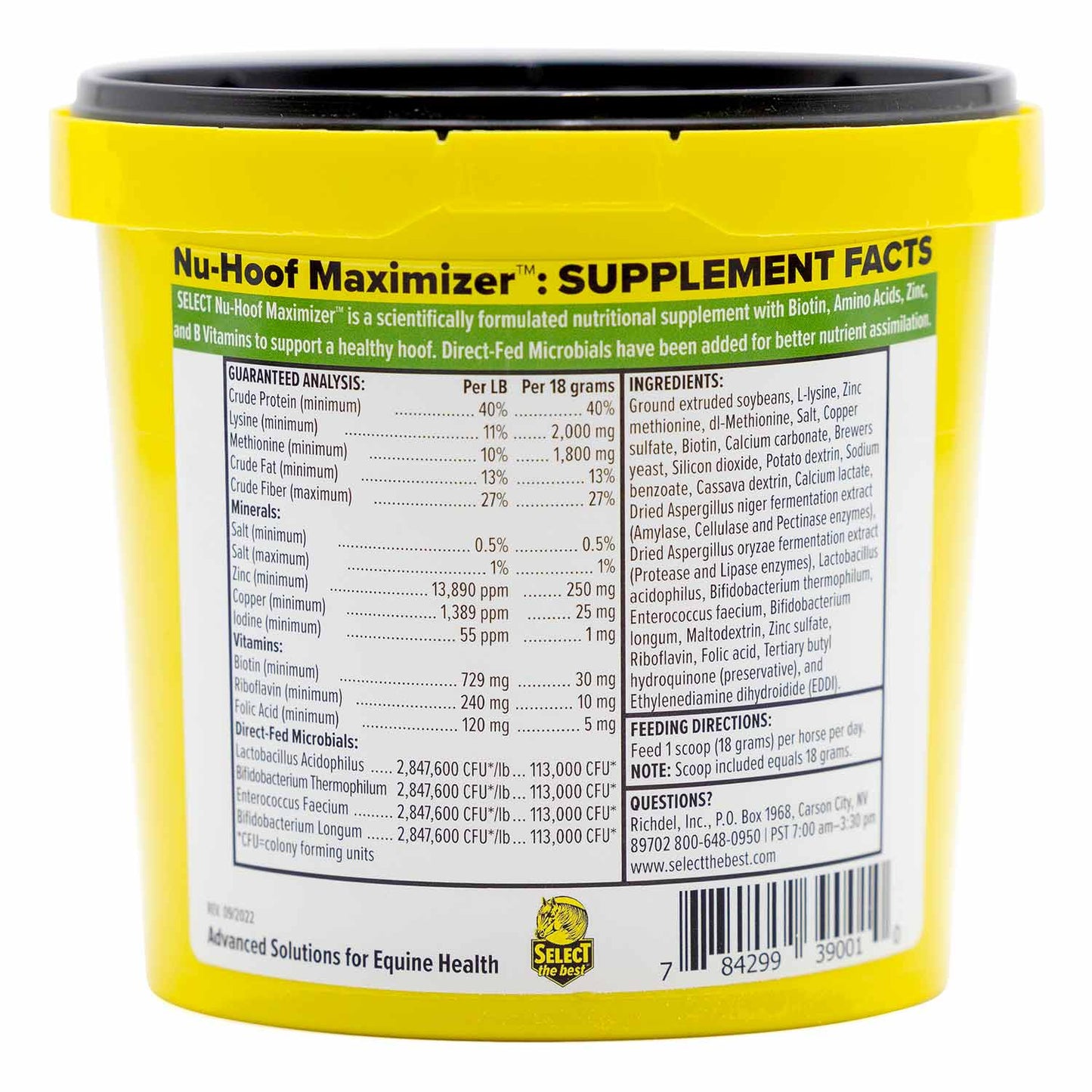 nu-hoof maximizer hoof supplement, 1.25 lb