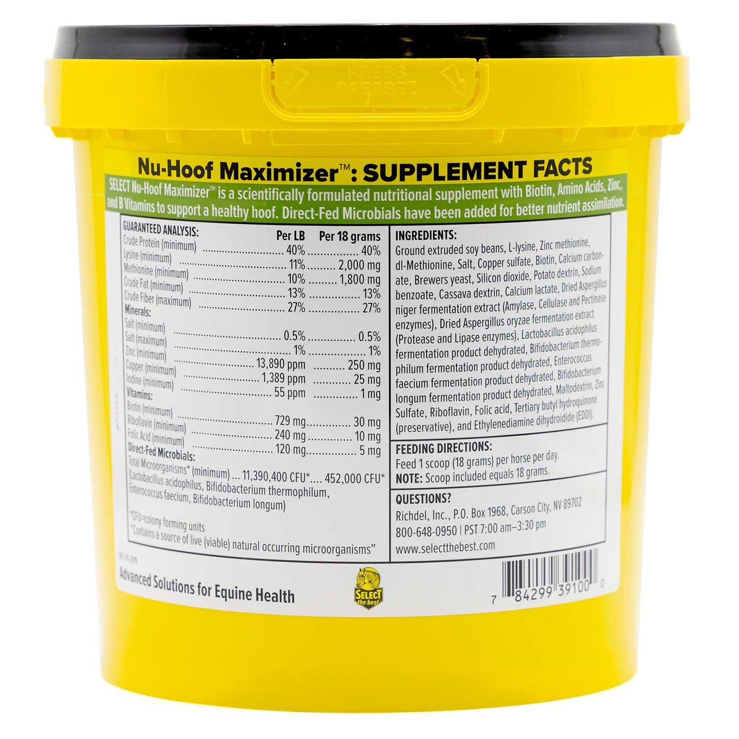 nu-hoof maximizer hoof supplement, 10 lb