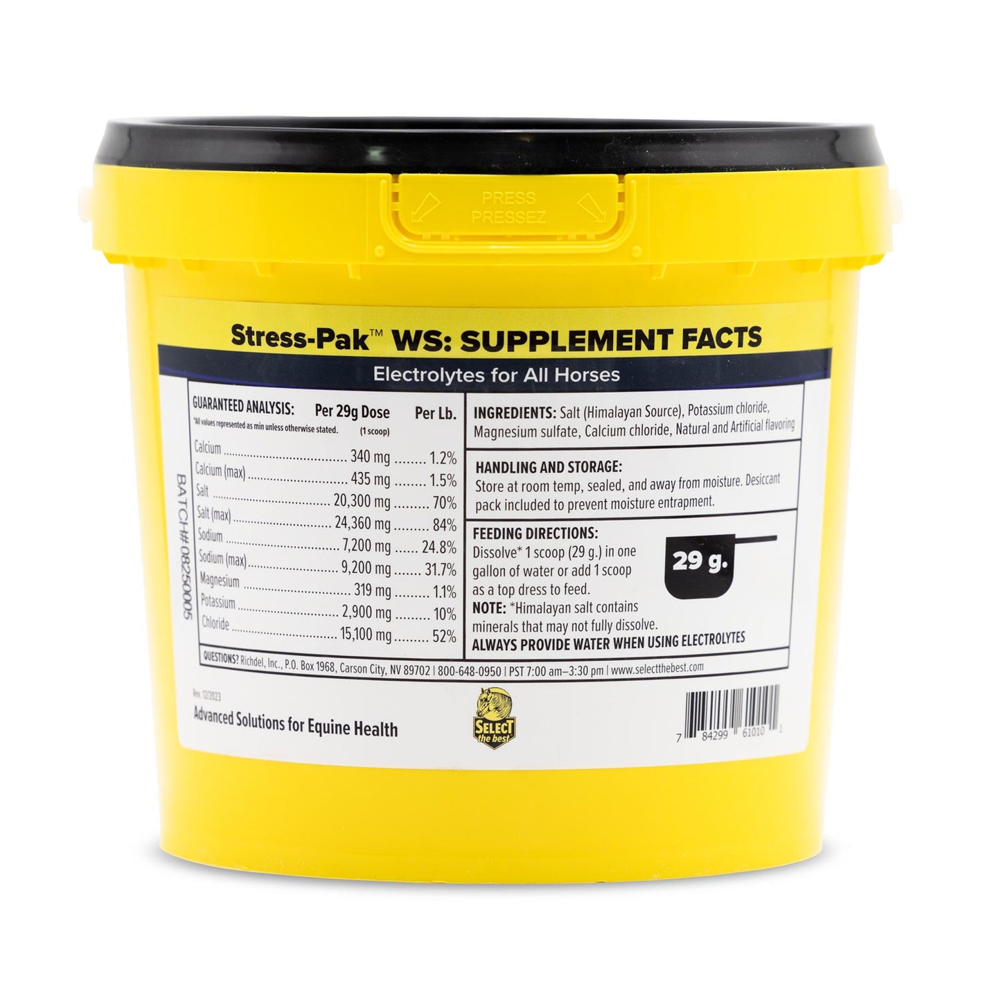 stress-pak ws electrolyte supplement, 10 lb