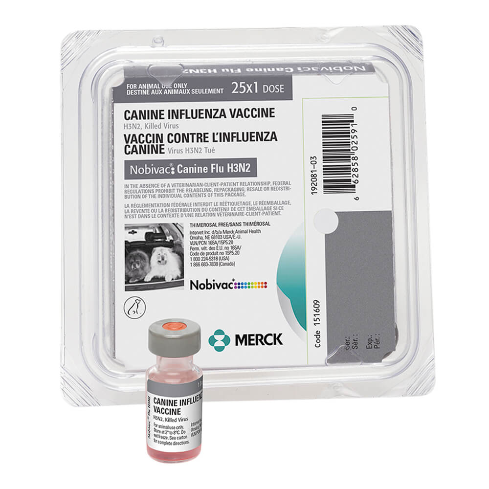 nobivac nxt canine influenza h3n2, 25 x 1 dose