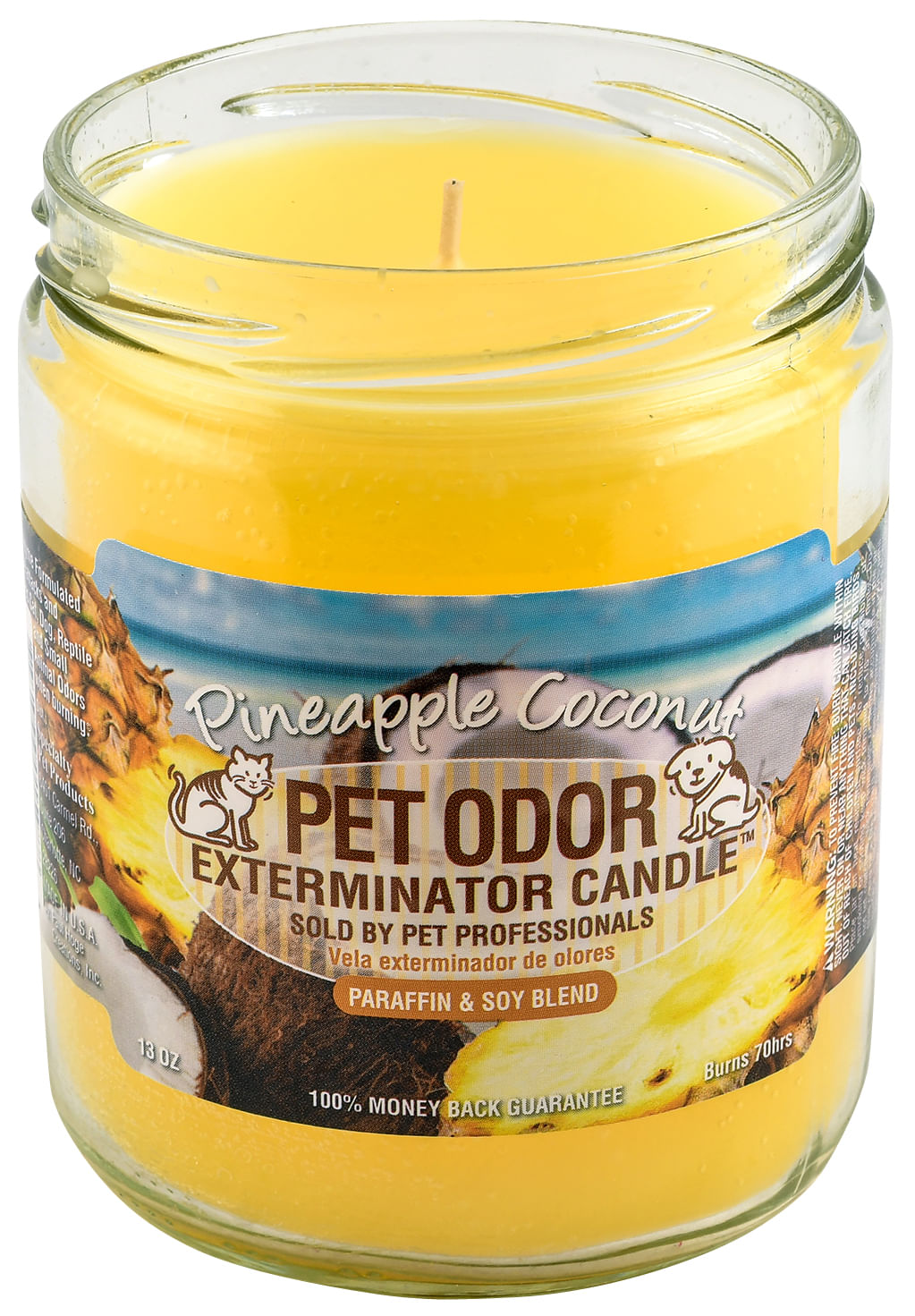 pet odor exterminator candle, pineapple coconut, 13 oz