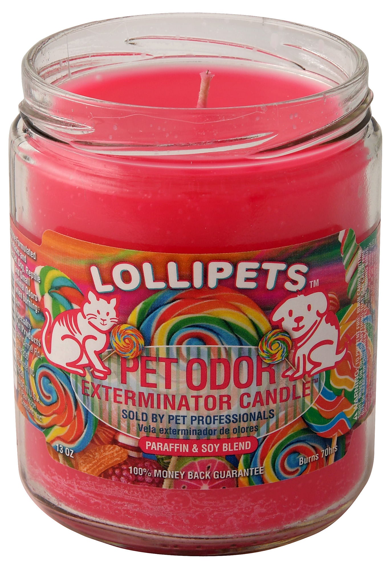 pet odor exterminator candle, lollipets, 13 oz