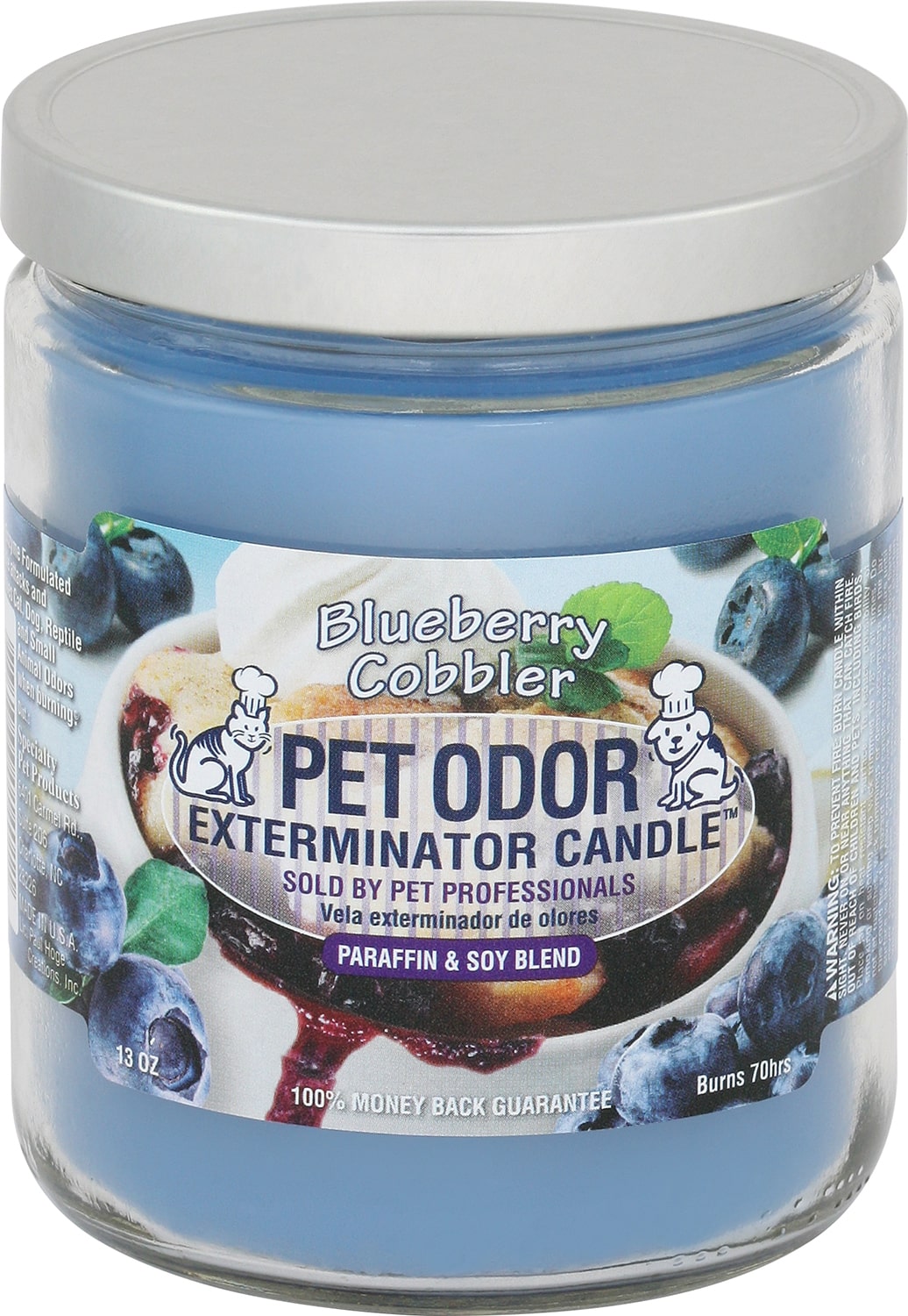 pet odor exterminator candle, blueberry cobbler, 13 oz