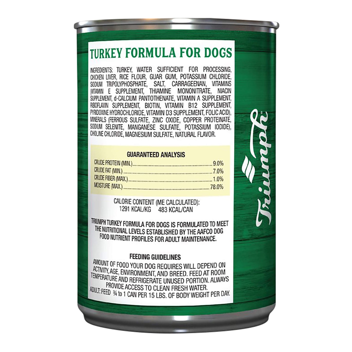 single triumph dog food, turkey formula, 13.2 oz