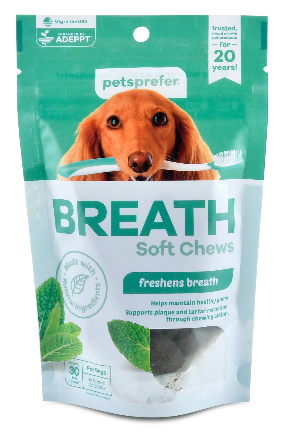 petsprefer breath soft chews w/ adeppt, 30 ct