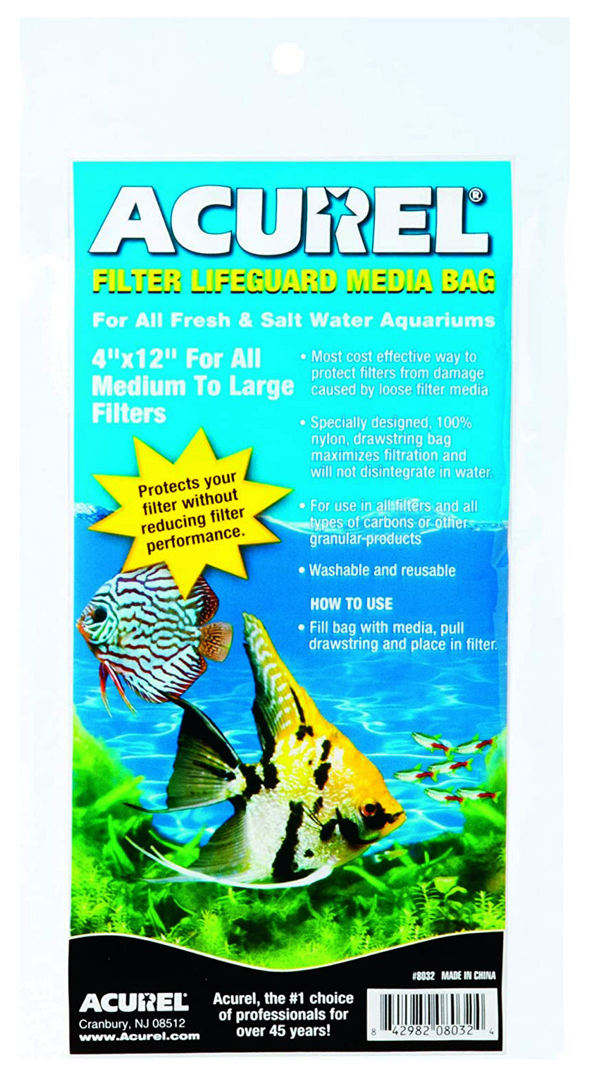 acurel drawstring carbon filter bags, 4" x 12"