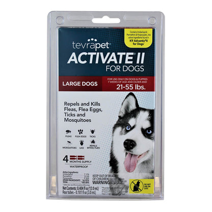 TevraPet Activate II for Large Dog 21-55 lbs, 4 Month Supply