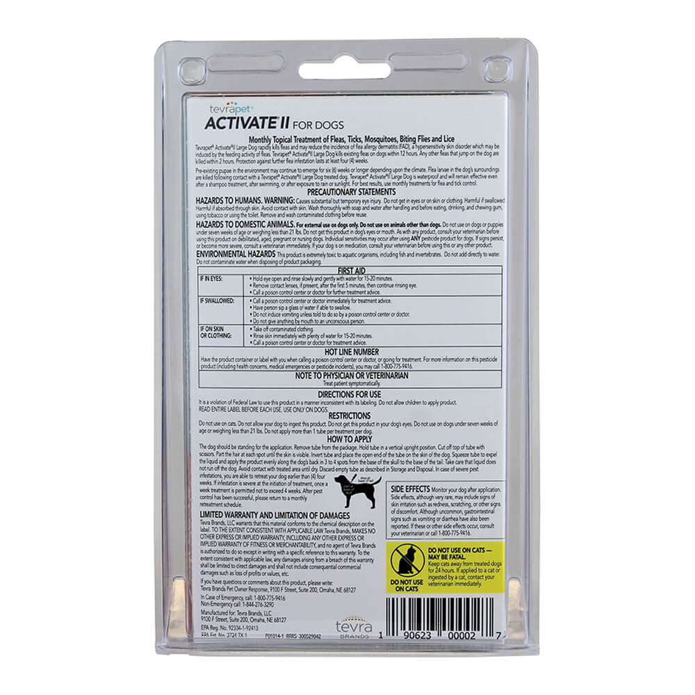 tevrapet activate ii for extra large dog over 55 lbs, 4 month supply