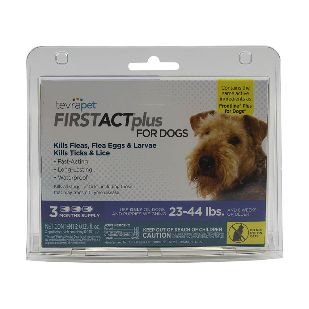 tevrapet firstact plus for dogs 23-44lbs, 3 month supply