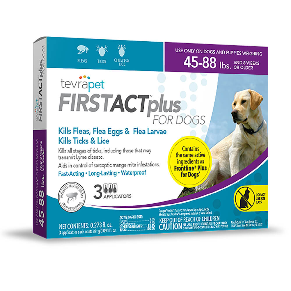 tevrapet firstact plus for dogs 45-88 lbs, 3 month supply