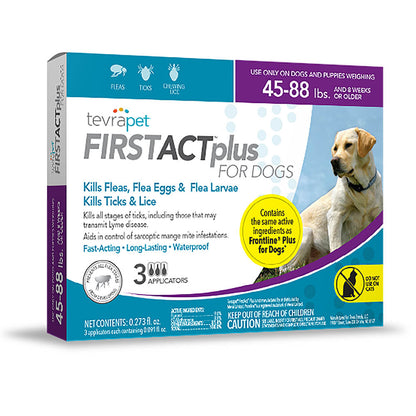 TevraPet FirstAct Plus for Dogs 45-88 lbs, 3 Month Supply