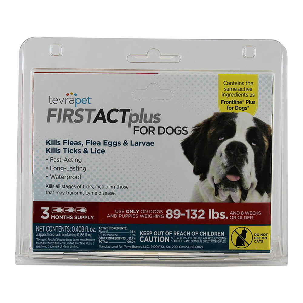 tevrapet firstact plus for dogs 89-132 lbs, 3 month supply