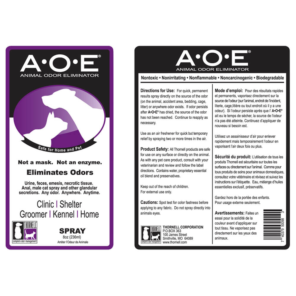 a.o.e. animal odor eliminator spray  8 fl oz